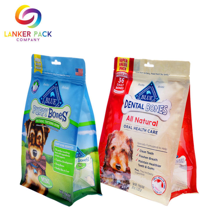 Sac à glissière en plastique réutilisable pour aliments pour animaux de compagnie résistant à l'humidité