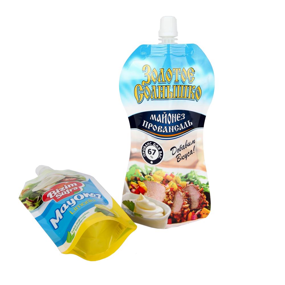 Emballage alimentaire de mayonnaise à bec verseur